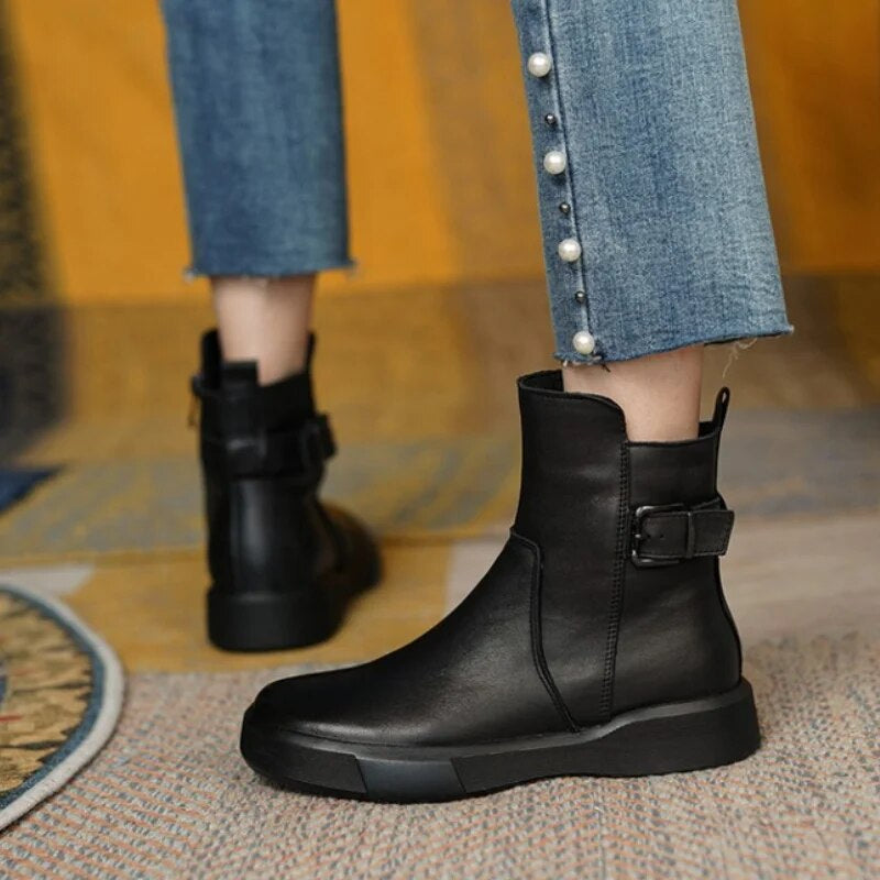 Lune London | Ankle boots for women, side buckle - Comfort Fit