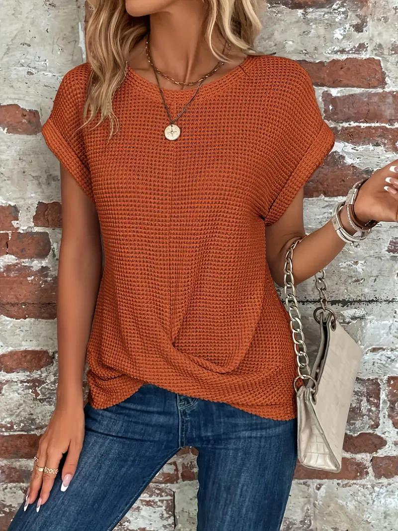 Lune London | Casual Knitted T-Shirt with Texture for Women