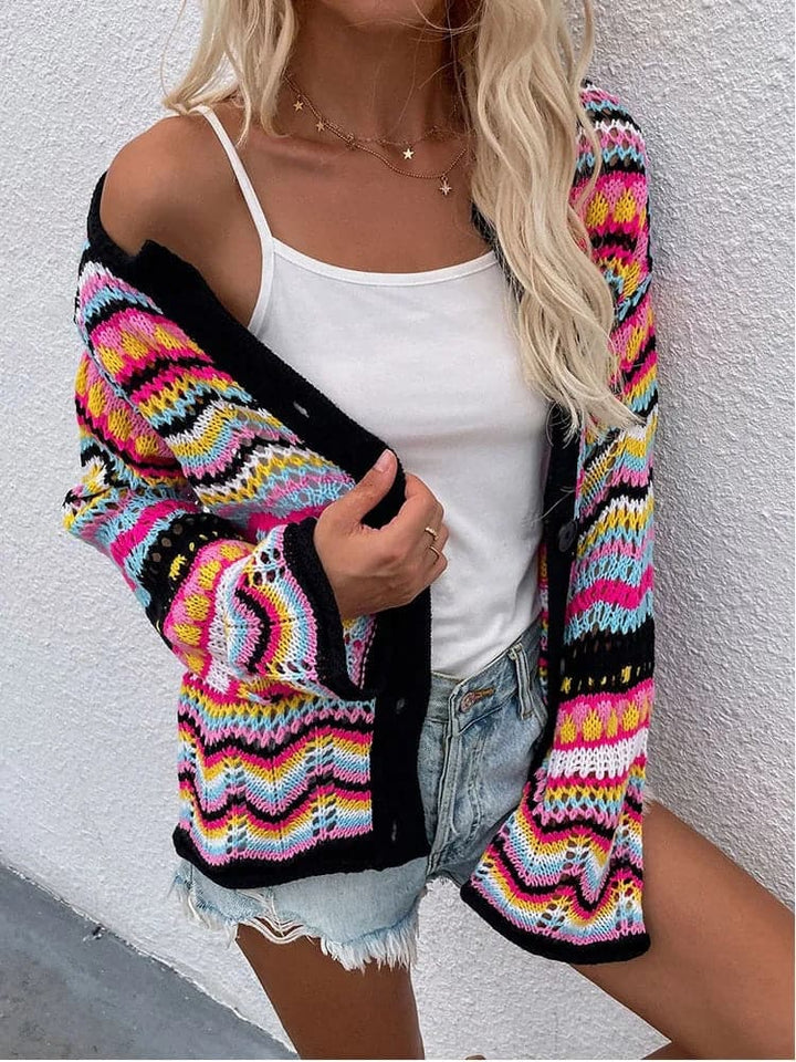 Lune London | Cardigan - Knitted with button closure - Lightweight and breathable - Loose fit