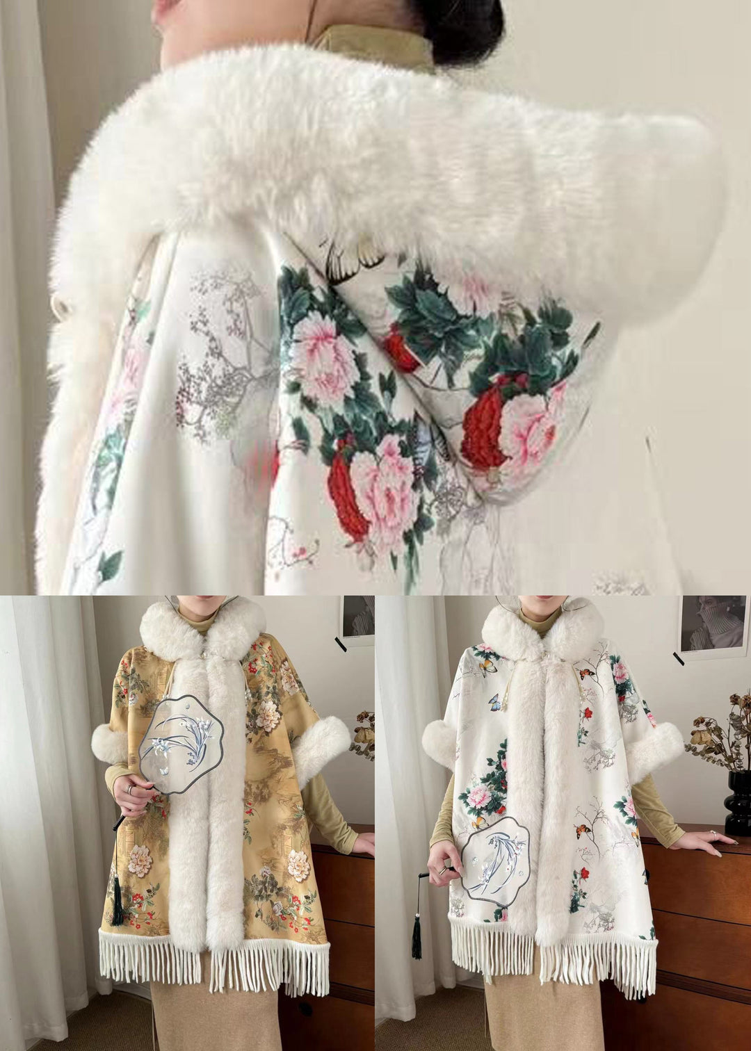 Lune London | Yellow Faux Fur Collar Open Side Warm Winter Fleece Coats