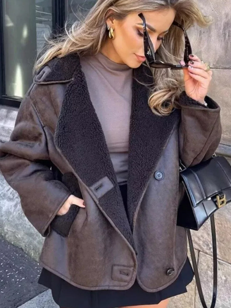 Lune London | Oversized women's jacket with fur