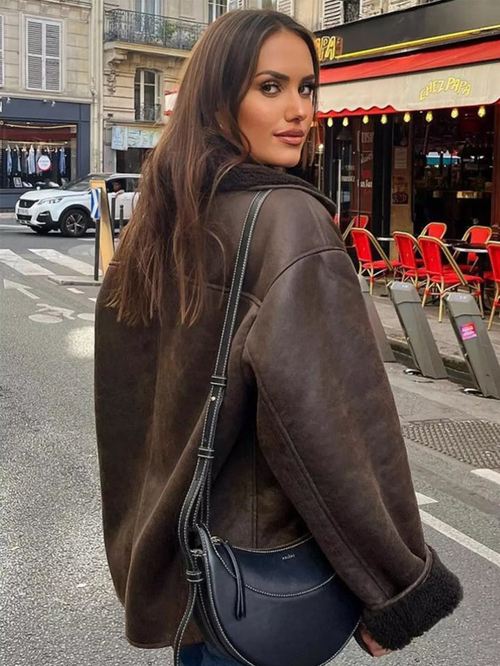 Lune London | Oversized women's jacket with fur