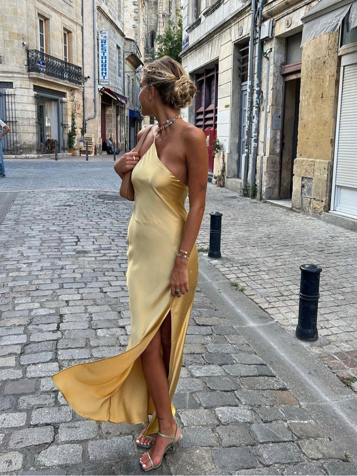 Lune London | Satin Maxi Dress with Open Back