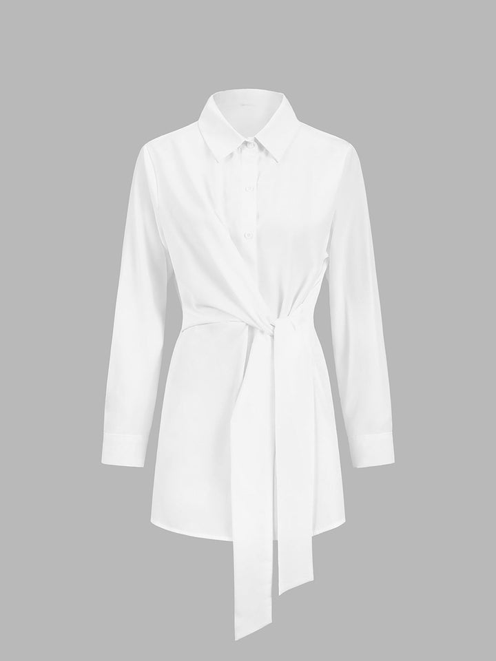 Lune London | Shirt with Tie Belt At The Waist Cotton Blend Elegant and Timeless