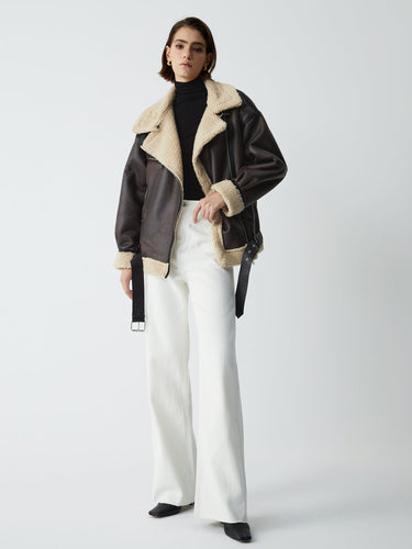 Lune London | Brown Leather Pilot Jacket for Women