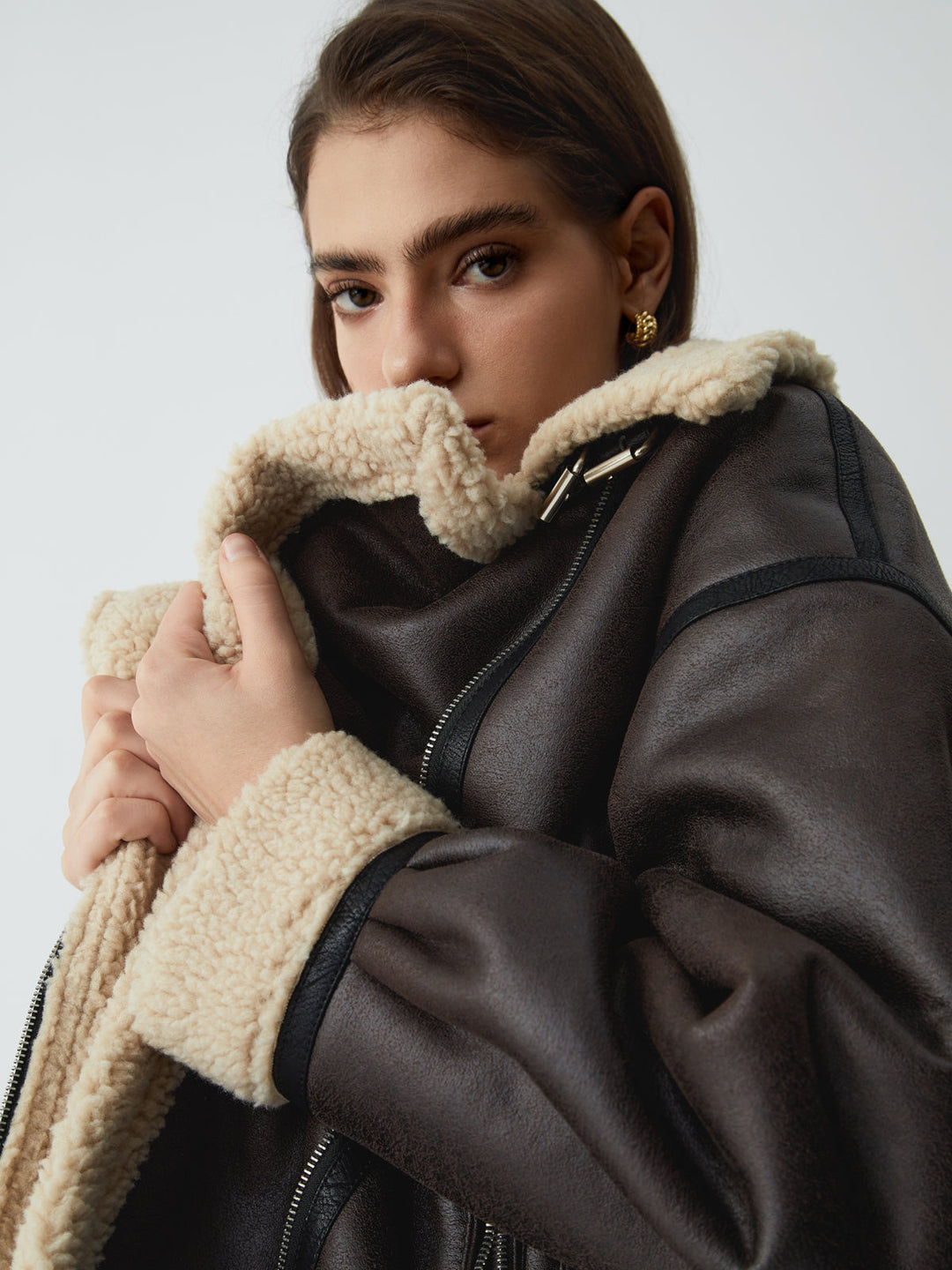 Lune London | Brown Leather Pilot Jacket for Women