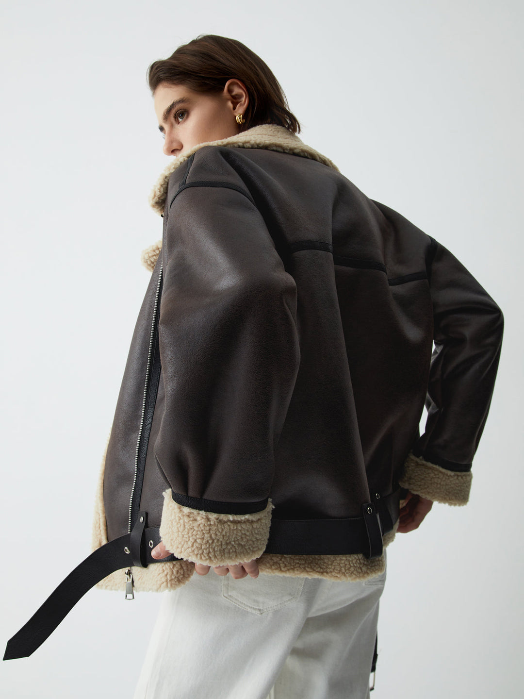 Lune London | Brown Leather Pilot Jacket for Women