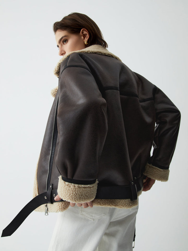 Lune London | Brown Leather Pilot Jacket for Women