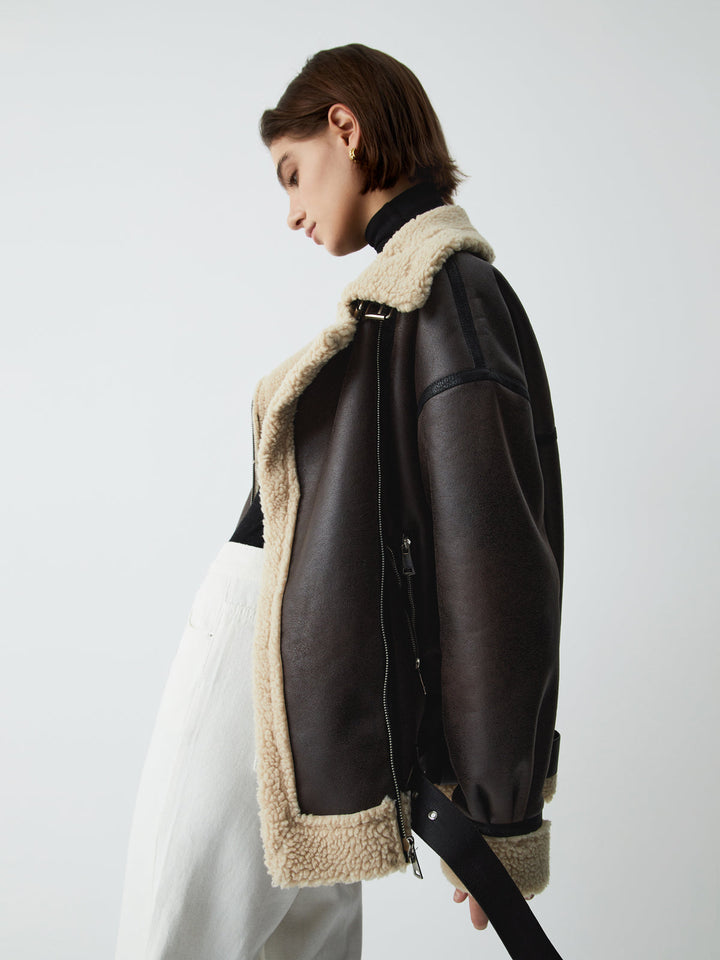 Lune London | Brown Leather Pilot Jacket for Women