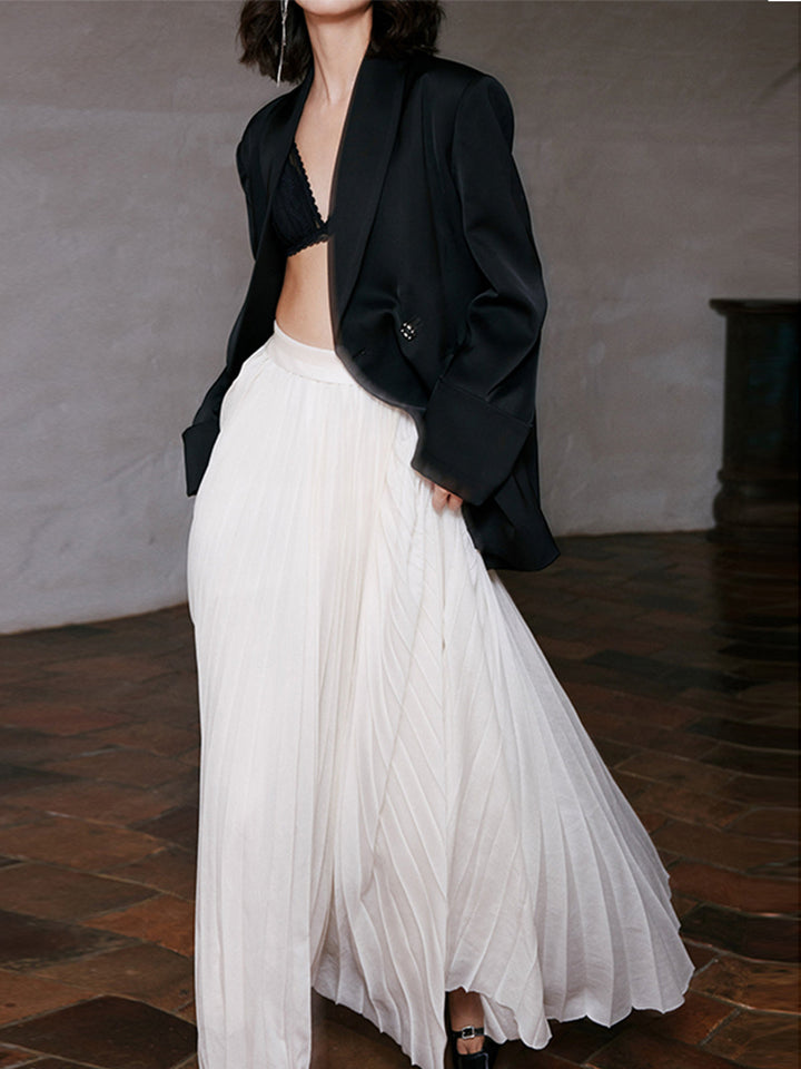 Lune London | Elegant Pleated Maxi Skirt