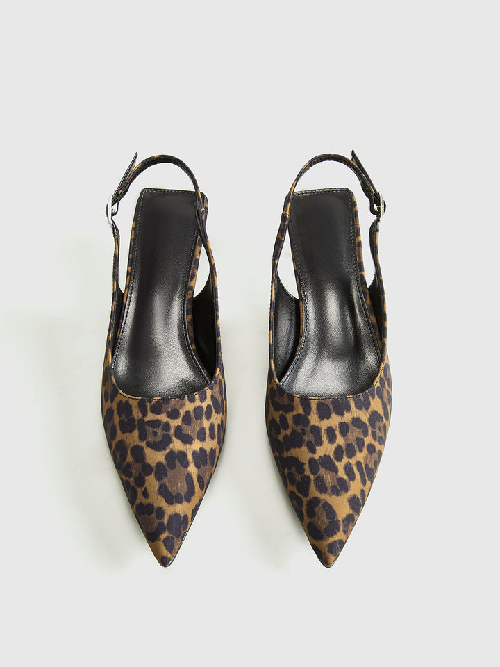 Lune London | Leopard Kitten Slingback Pumps