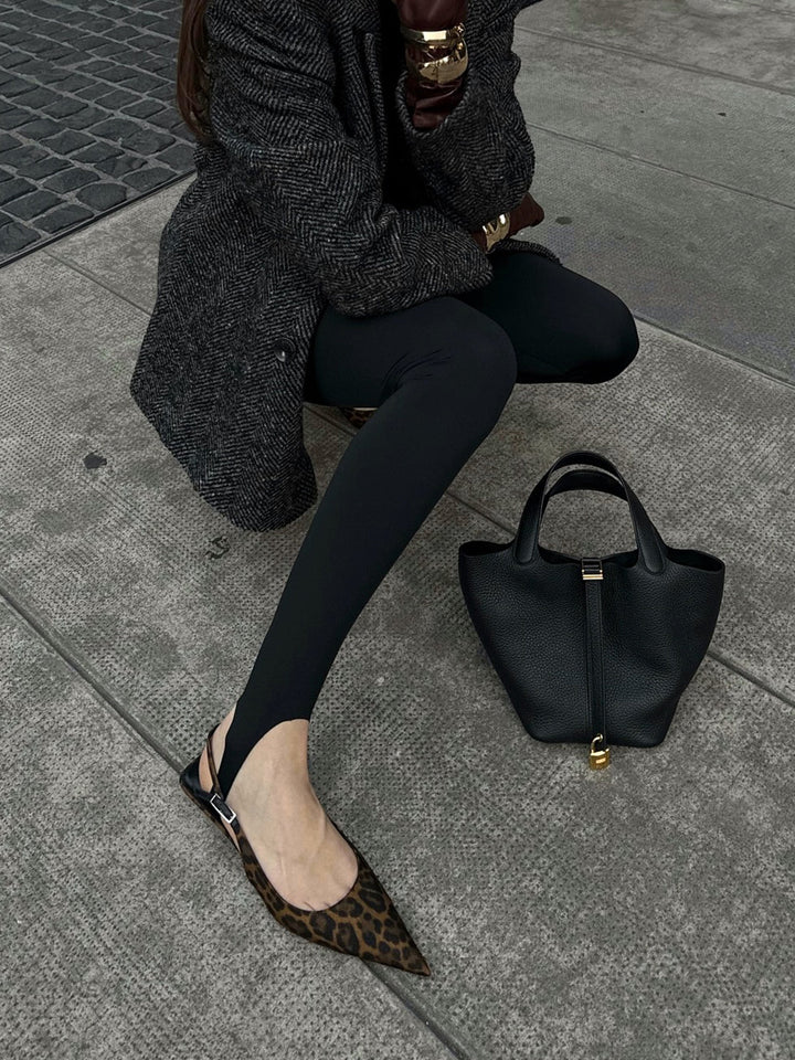 Lune London | Leopard Kitten Slingback Pumps