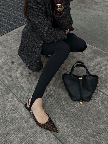 Lune London | Leopard Kitten Slingback Pumps