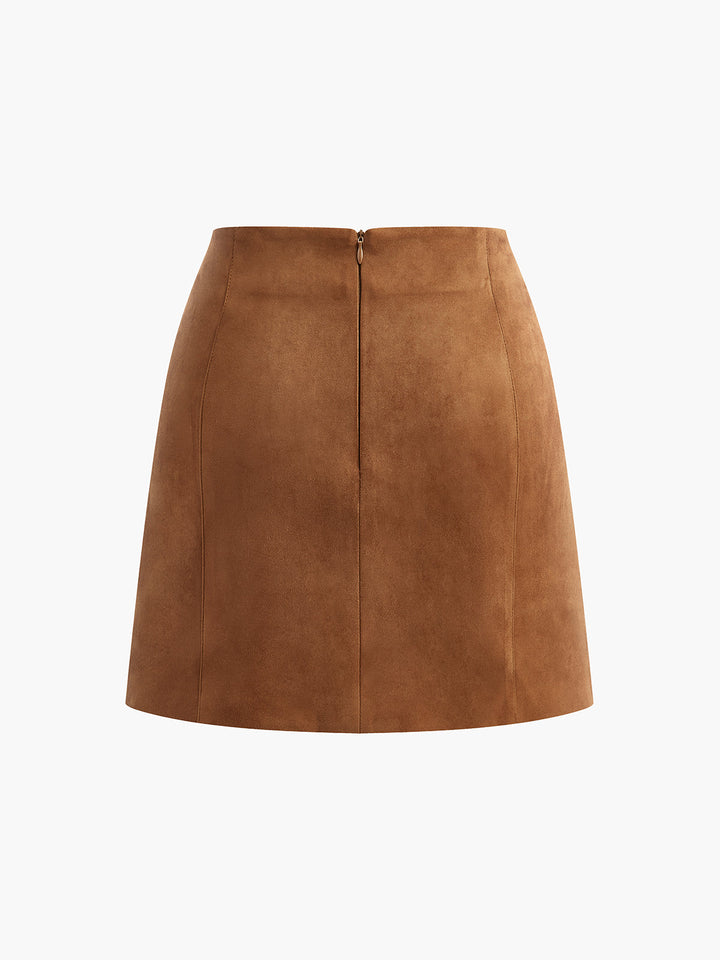 Lune London | Minimalist Suede Mini Skirt