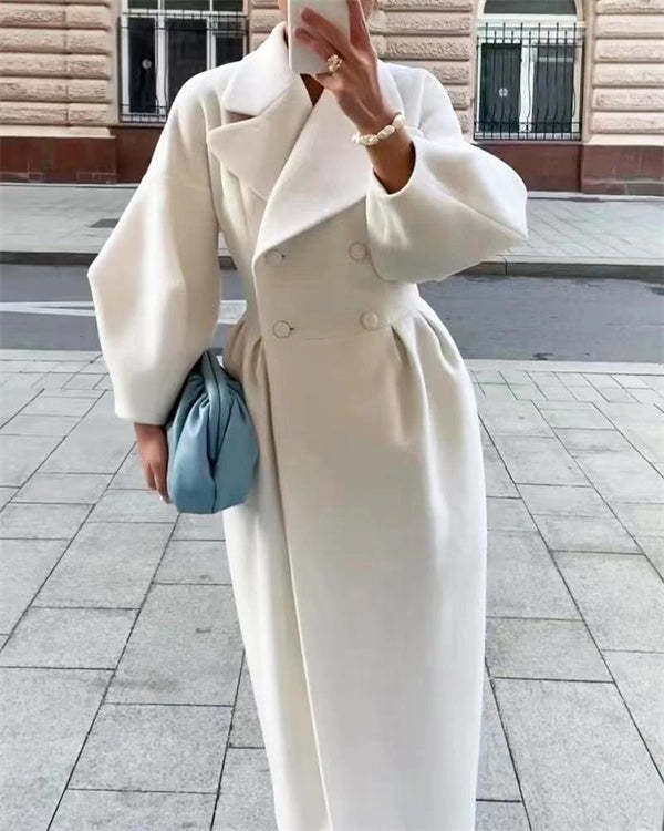 Lune London | Manteau en laine vintage avec des manches en forme d'abat-jour et un revers