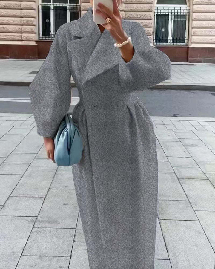 Lune London | Manteau en laine vintage avec des manches en forme d'abat-jour et un revers