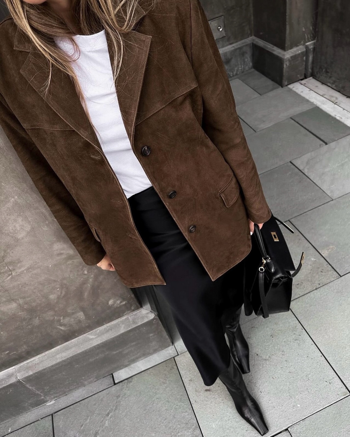 Lune London | and modern women's blazer in suede look