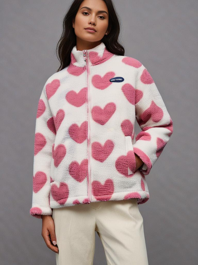 Lune London | double-sided women's coat with heart design