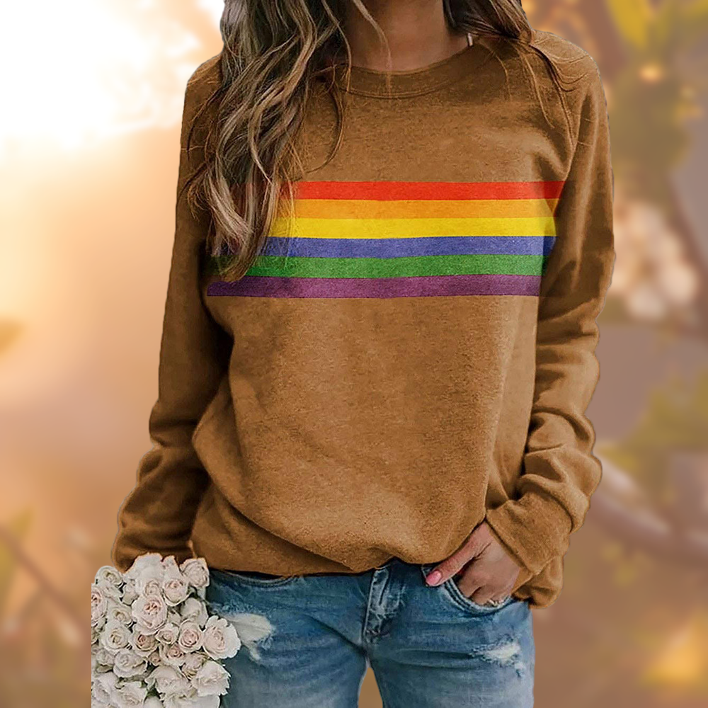 Lune London | Soft Cotton Sweater With Rainbow Stripes