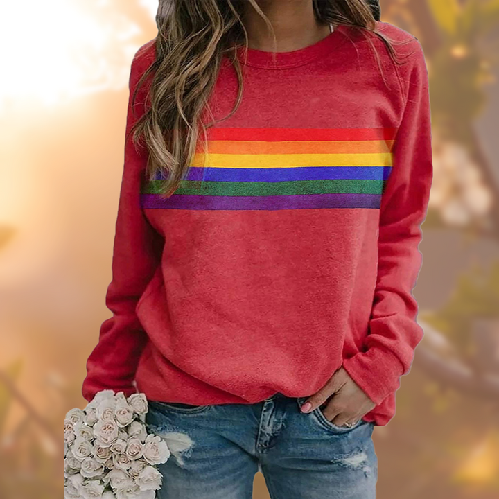 Lune London | Soft Cotton Sweater With Rainbow Stripes