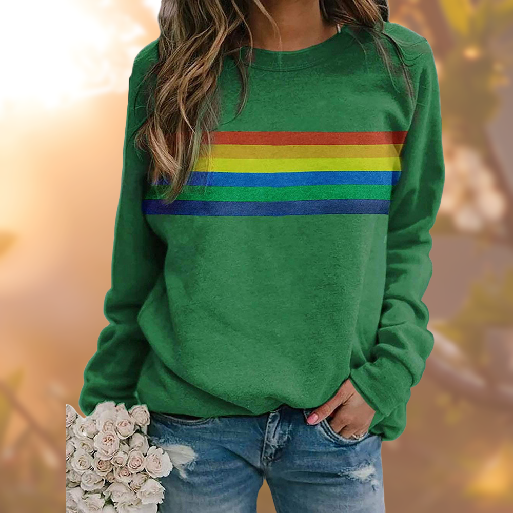 Lune London | Soft Cotton Sweater With Rainbow Stripes