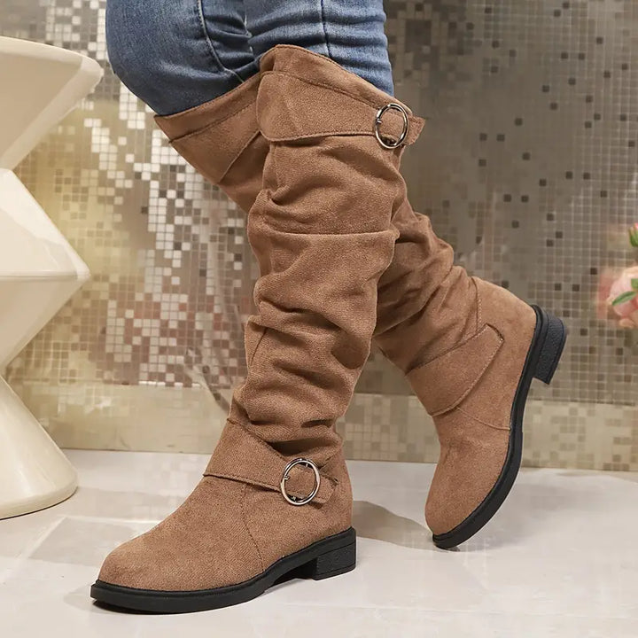 Lune London | Women Chunky Heel Slouchy Knee Boots