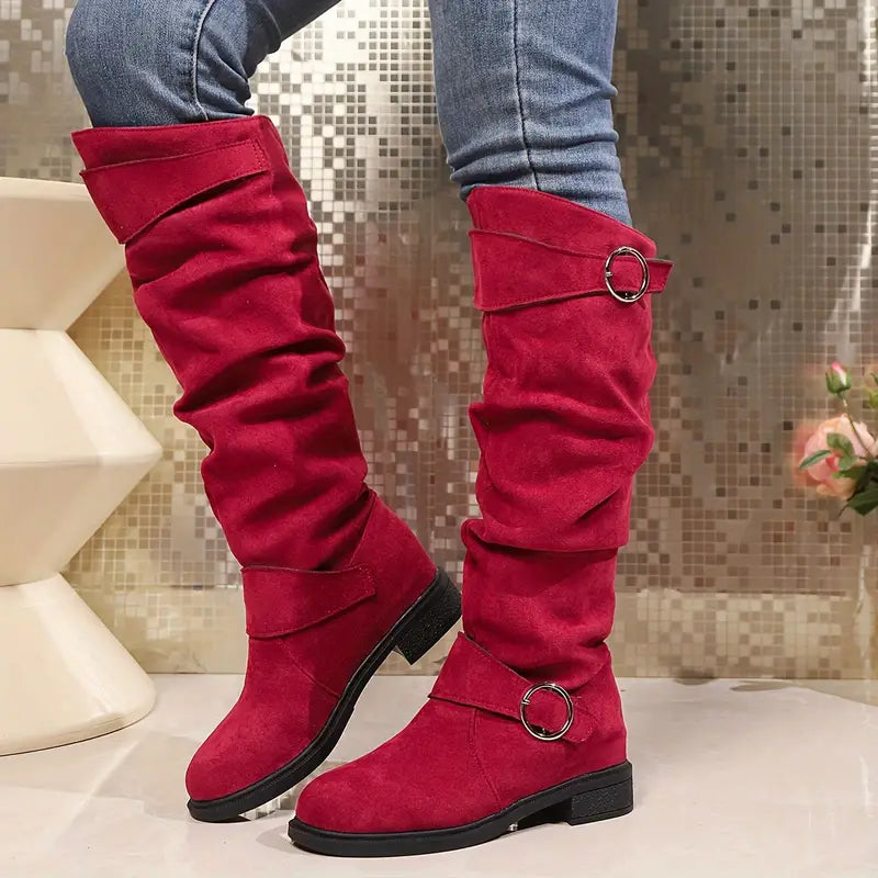 Lune London | Women Chunky Heel Slouchy Knee Boots