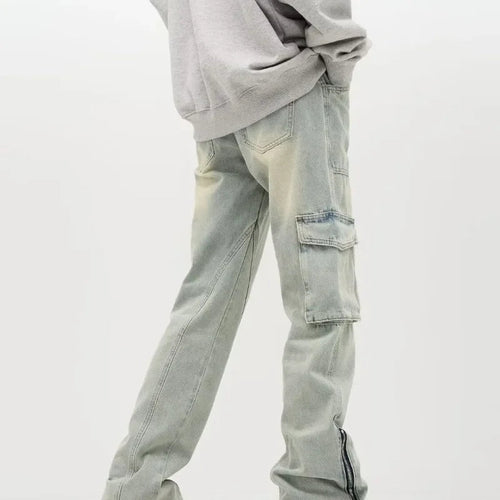 Lune London | Wide cut baggy jeans for men - Side zipper detail