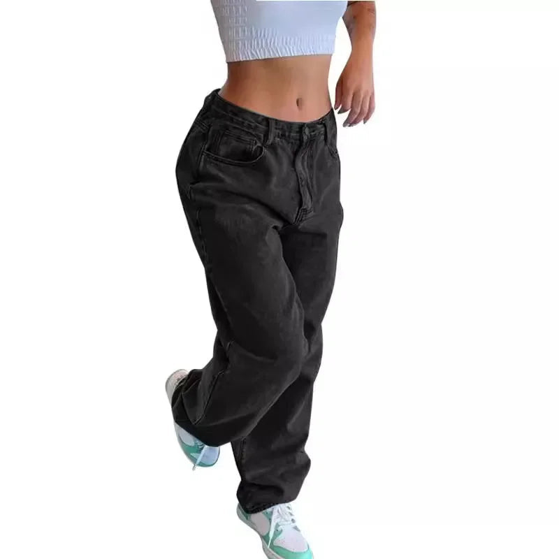Lune London | Retro Baggy Jeans for Women - Mid Rise Comfort Fit