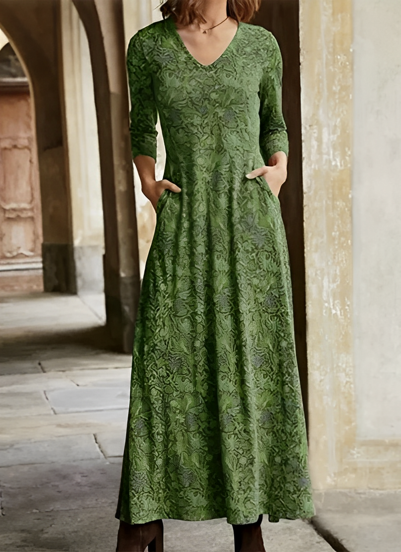 Lune London | Long Dress with Retro Pattern