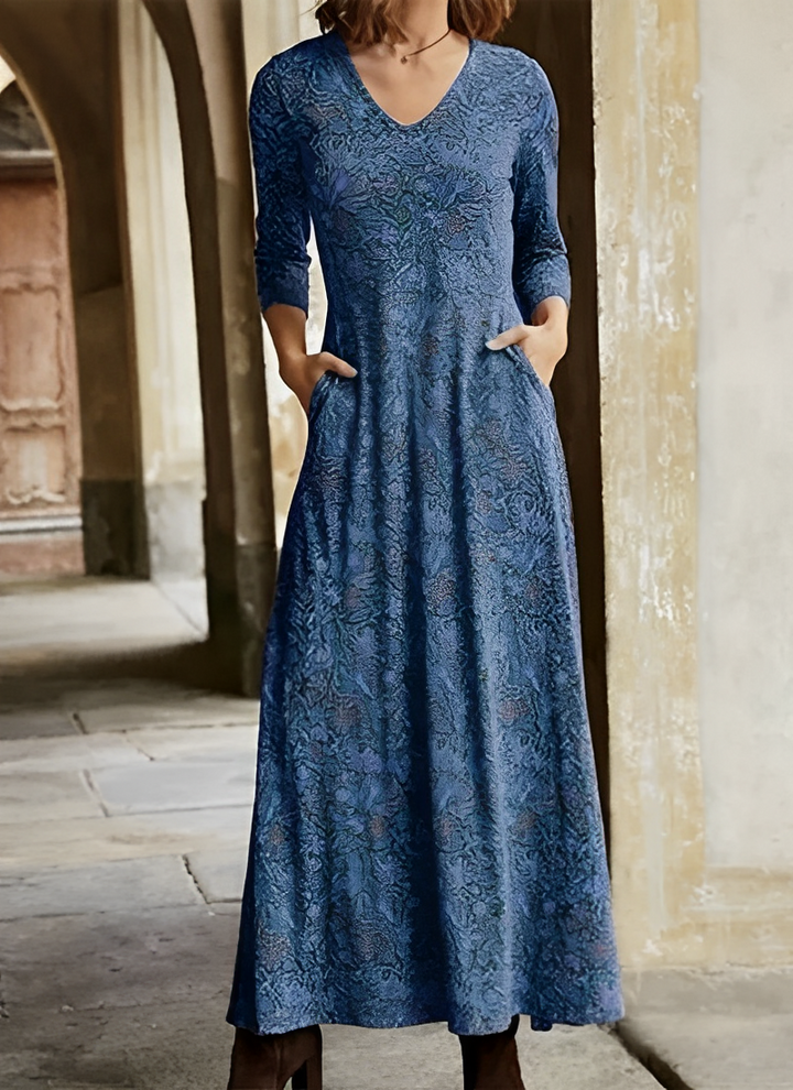Lune London | Long Dress with Retro Pattern