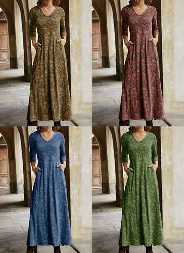 Lune London | Long Dress with Retro Pattern