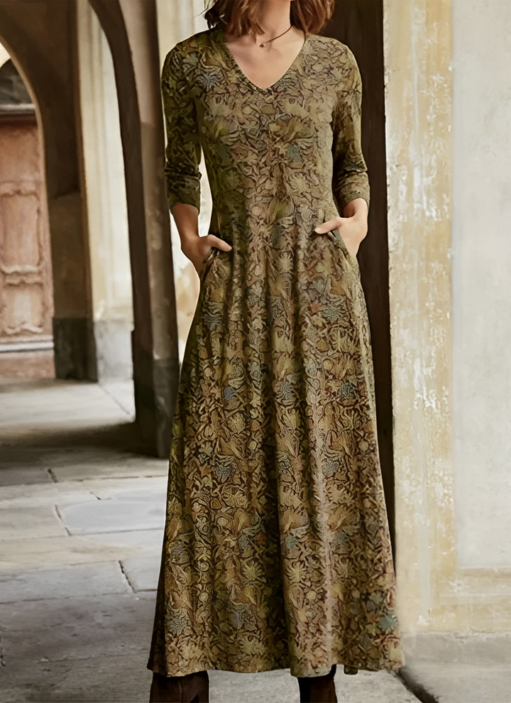 Lune London | Long Dress with Retro Pattern