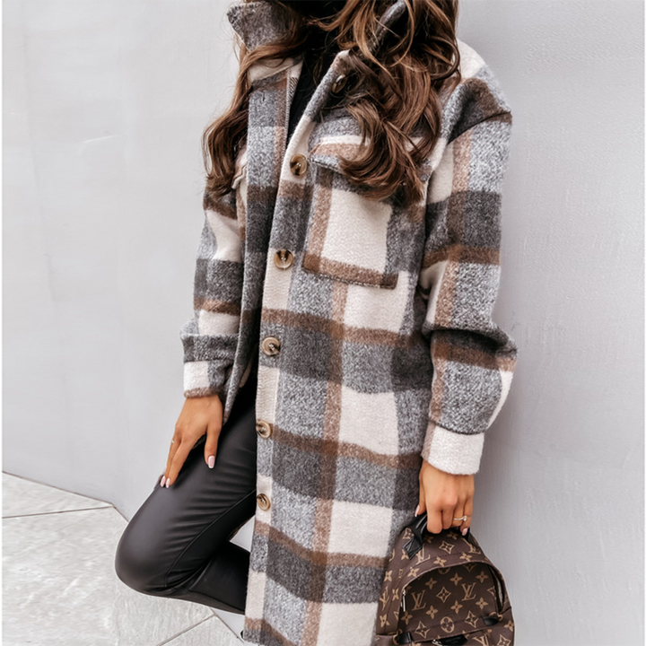 Lune London - Long plaid coat for women new collection autumn 2023