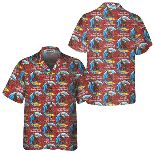 Lune London | Bigfoot Surf Christmas Hawaiian Shirt, Funny Bigfoot Christmas T-Shirt, Best Christmas Gift Idea