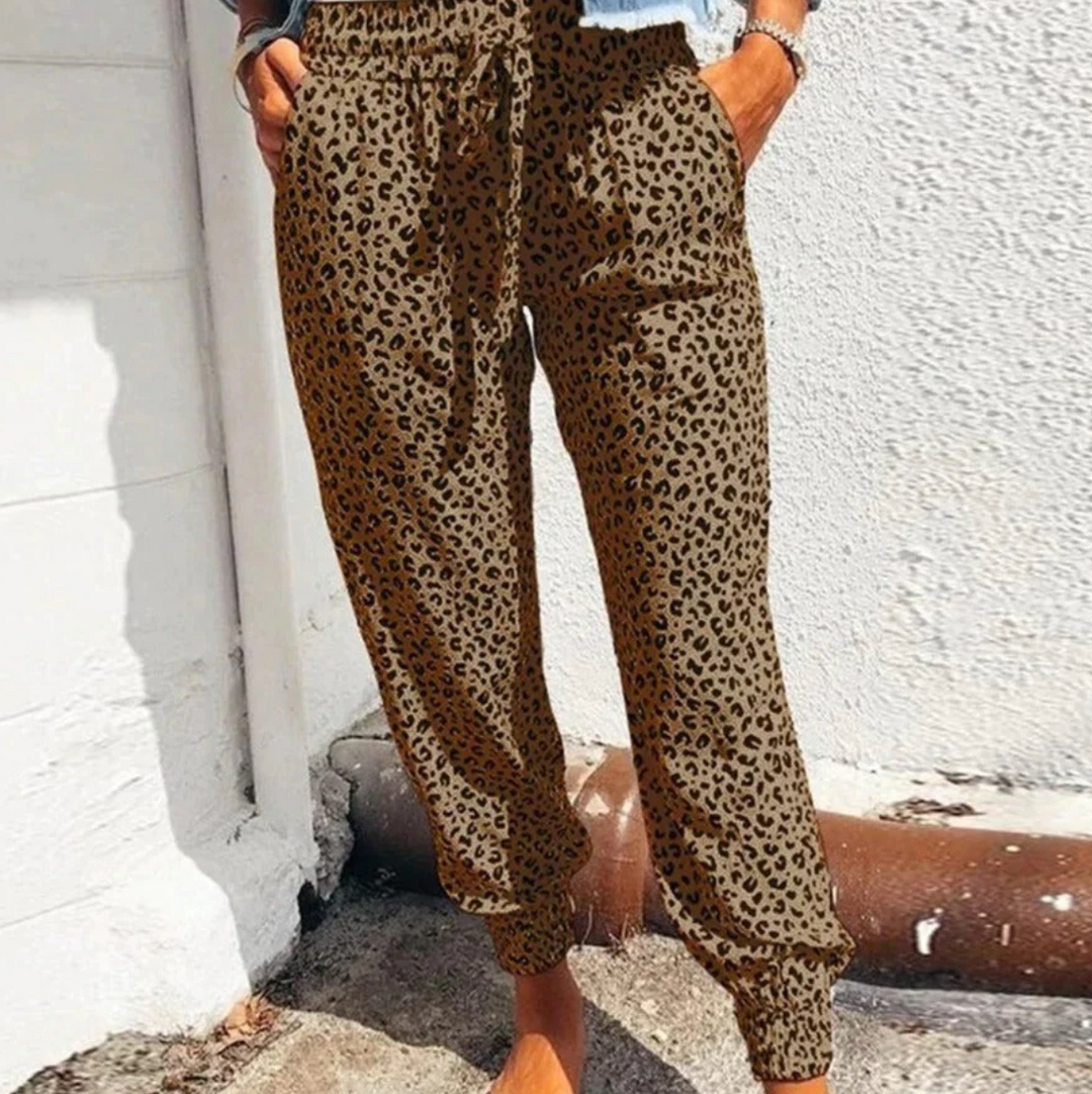 Lune London | Loose Fit Pants with Leopard Print