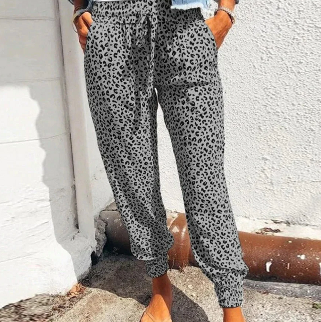 Lune London | Loose Fit Pants with Leopard Print
