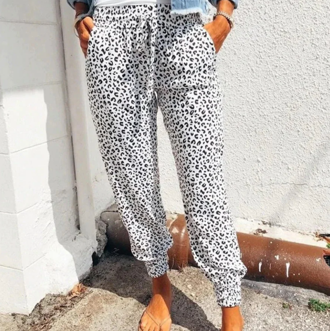 Lune London | Loose Fit Pants with Leopard Print
