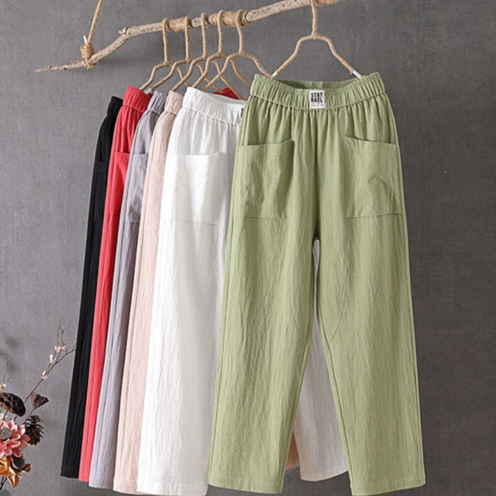Lune London | Casual Cotton Pants with Elastic Waistband