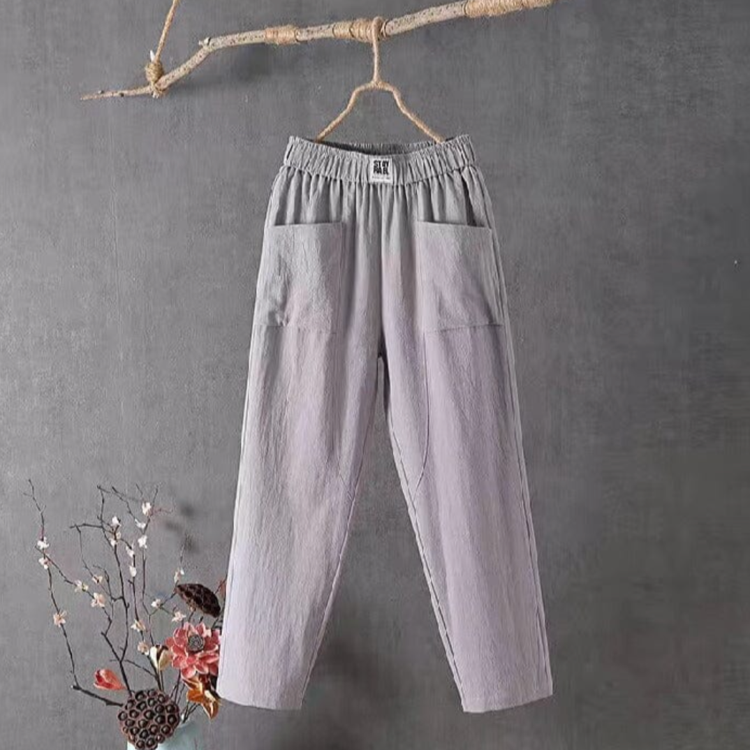 Lune London | Casual Cotton Pants with Elastic Waistband