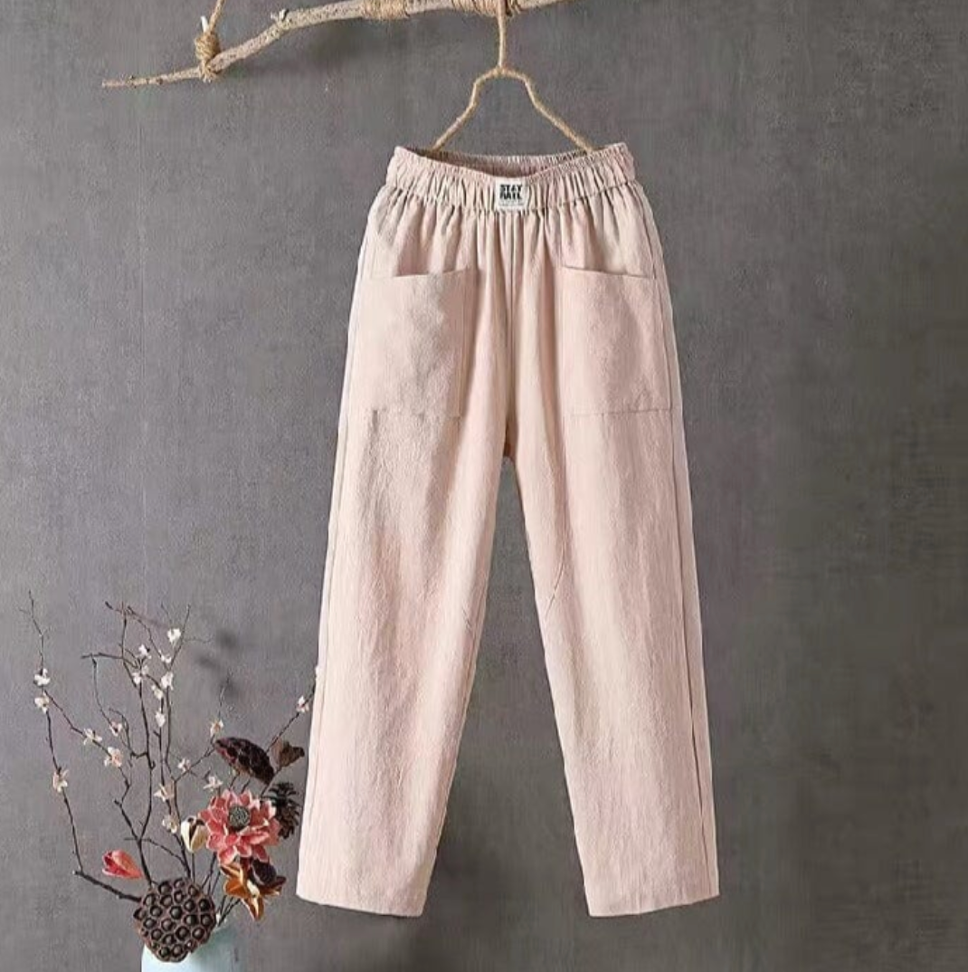 Lune London | Casual Cotton Pants with Elastic Waistband