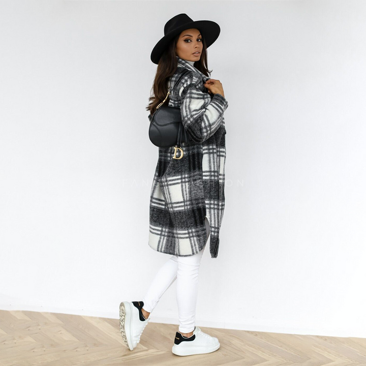 Lune London - Long plaid coat for women new collection autumn 2023