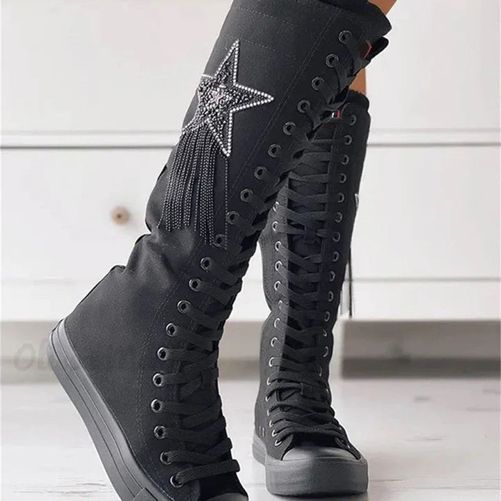 Lune London | Lace-up boots with tassels