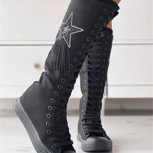 Lune London | Lace-up boots with tassels