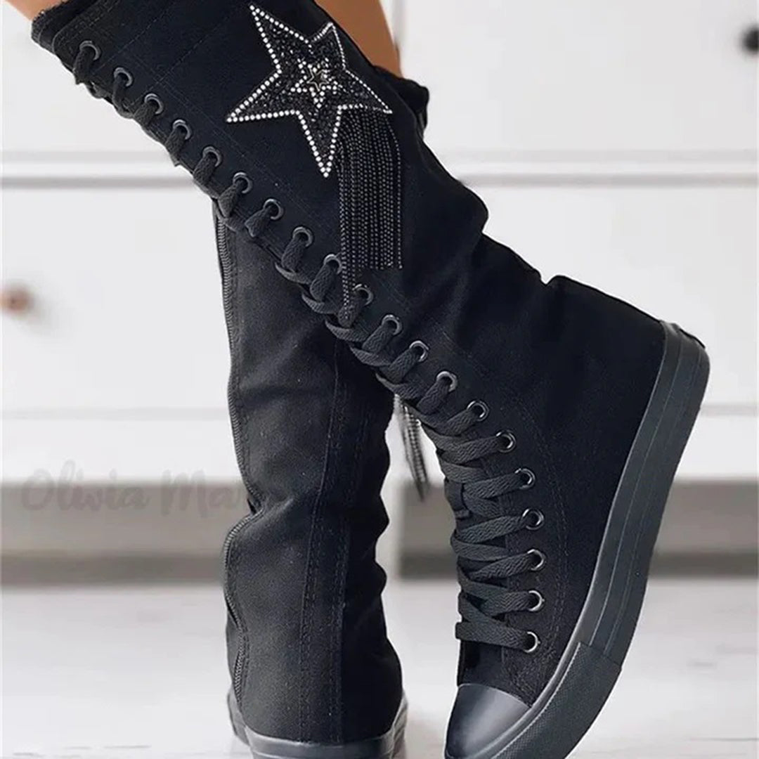 Lune London | Lace-up boots with tassels