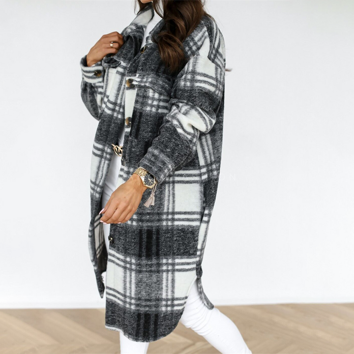 Lune London - Long plaid coat for women new collection autumn 2023