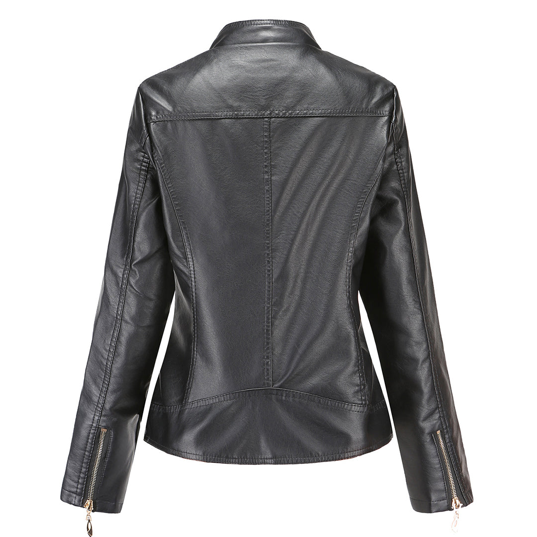 Chic und Stil | Elegant leather jacket for women in genuine leather