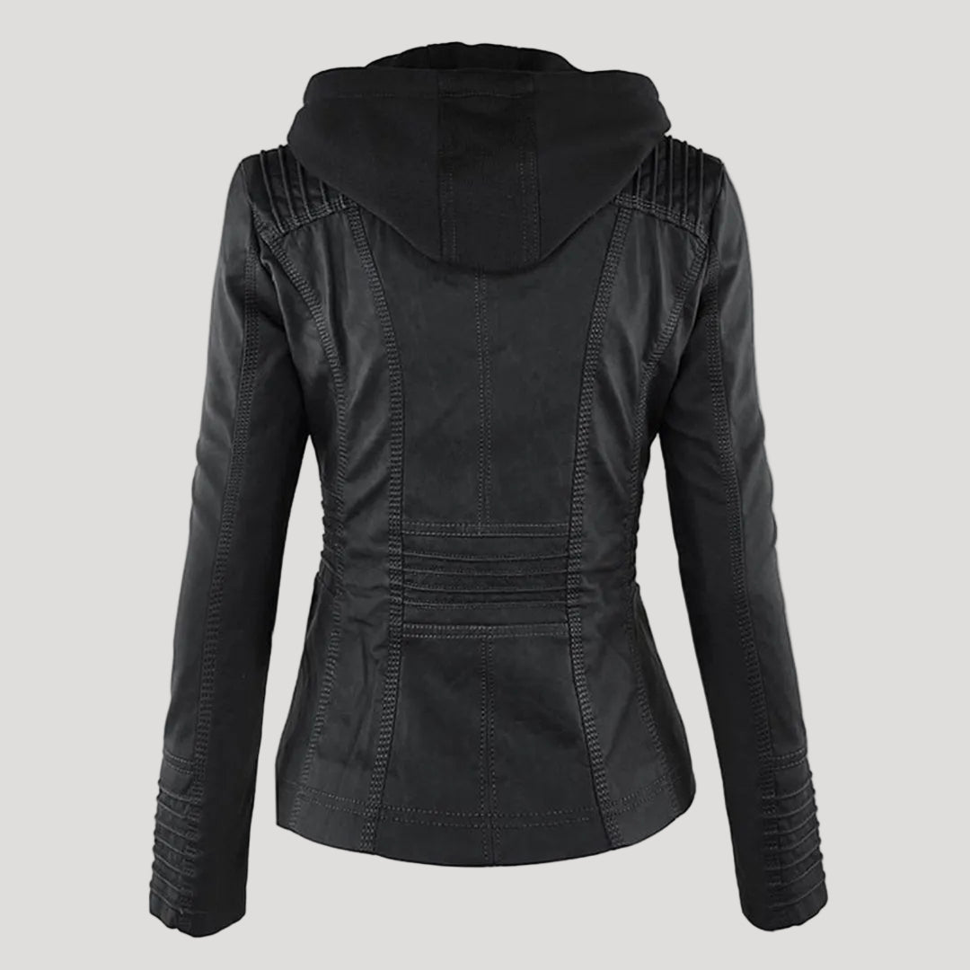 Lune London | Waterproof Women's Faux Leather Jacket with Hood