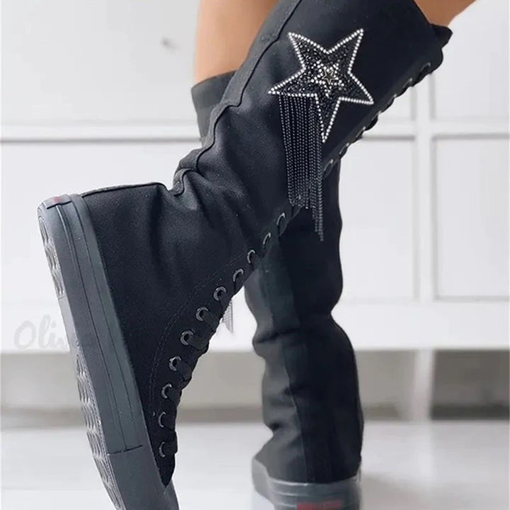 Lune London | Lace-up boots with tassels