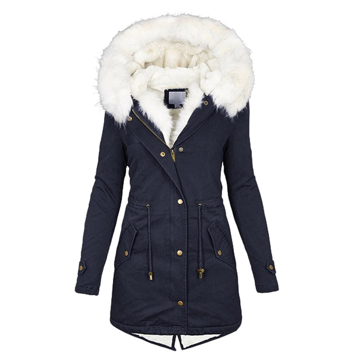 Lune London Elegant winter jacket with hood and button detail